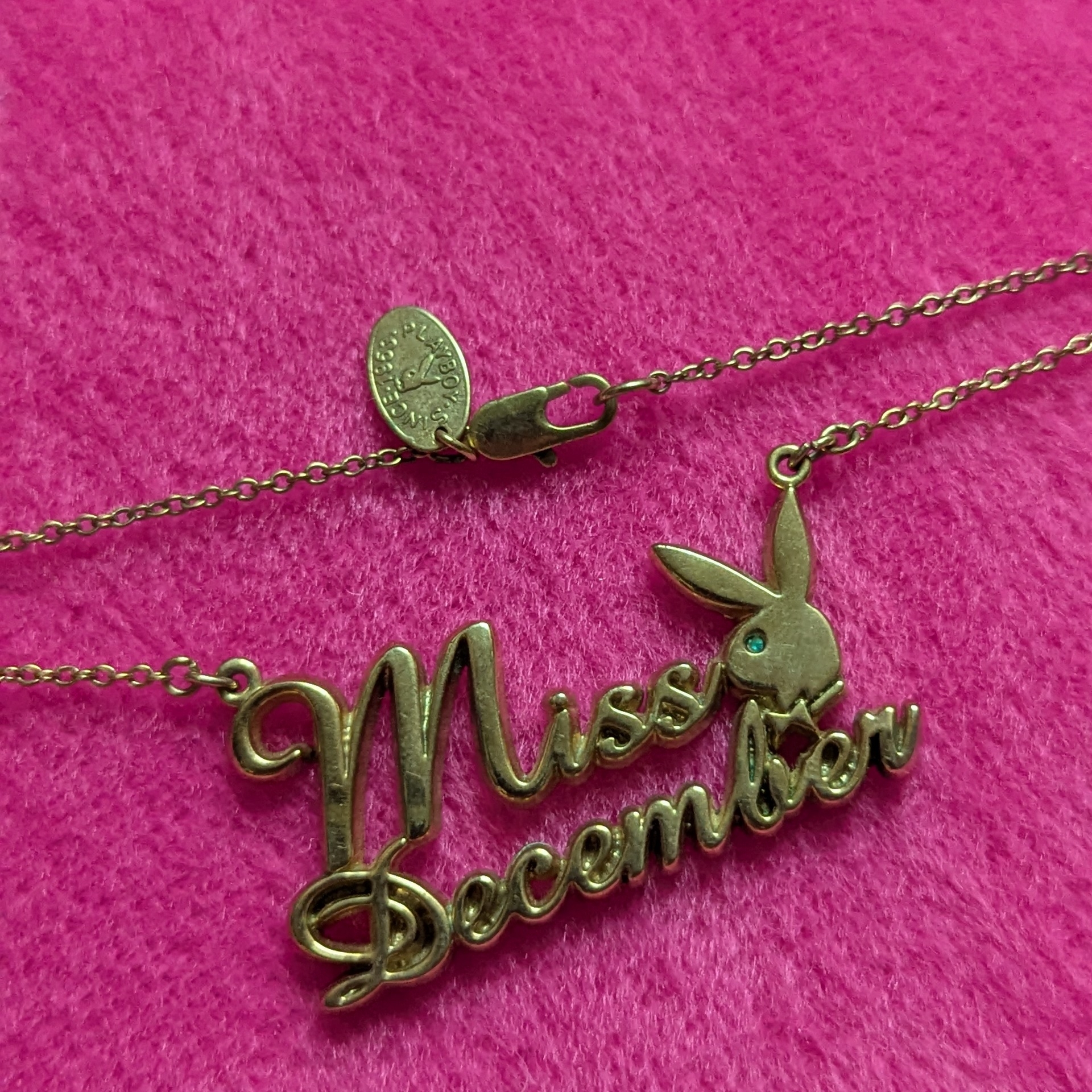 Playboy Gold Color 'Miss December' Necklace